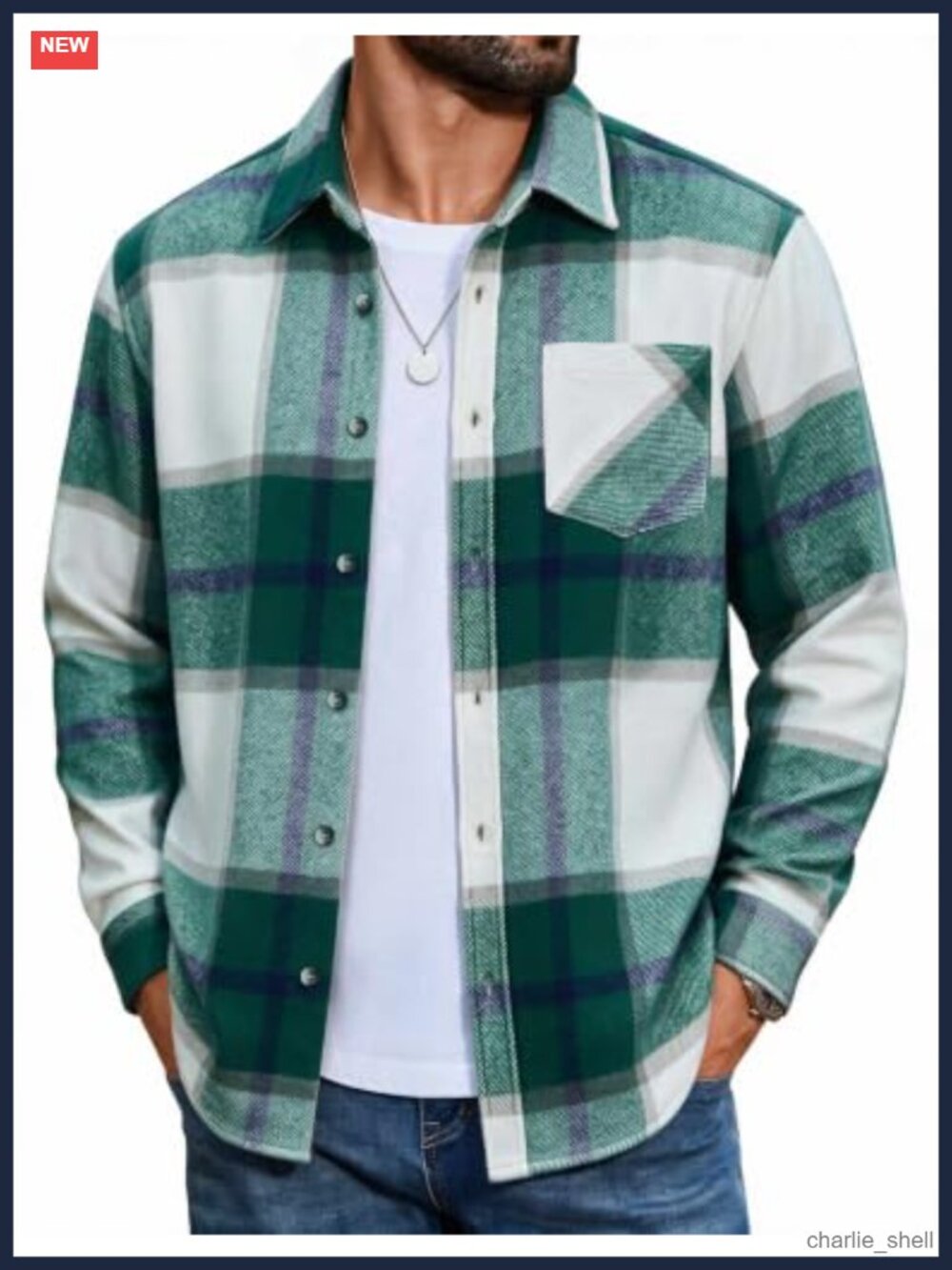 Heavyweight Flannel Plaid Button Down Shirt Jacket
